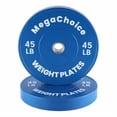 thumbnail image 1 of 2 Pcs Plaques d'Haltère en Caoutchouc de 45 Lb avec Impression, 1 of 9