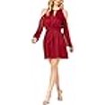 thumbnail image 3 of Rachel Zoe Womens Bell Sleeve Cold Shoulder Dress, Red, Medium, 3 of 3