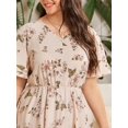 thumbnail image 3 of U.Vomade Women's Plus Size Dress Floral Button Dress, 3 of 6