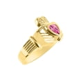 thumbnail image 3 of RYLOS Rings Gold Plated Silver Claddah Love, Loyalty & Friendship Heart 6MM Gem Irish Wedding Band Claddagh Rings October Pink Ice Jewelry Size 8, 3 of 7