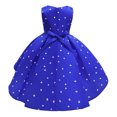 thumbnail image 4 of Liquidation d'Économies d'Hiver! PEZHADA Robe d'Hiver pour Fillette pour Tout-Petit, Style Explosion Vêtements pour Enfants Robe pour Fille à Pois Rétro Robe de Princesse pour Enfants Robe de Performance de Noël Bleu 2-3 Ans, 4 of 6