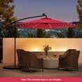 thumbnail image 1 of Costway 10 Ft Patio Solar LED Offset Umbrella 40 Lights Crank Cross Base Wine, 1 of 10