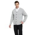 thumbnail image 1 of TOPTIE Men's Sweater Cardigan Casual Fit V-Neck Cotton-Gray-S, 1 of 8