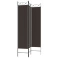 thumbnail image 2 of vidaXL 3-Panel Room Divider Brown 120x200 cm Fabric, 2 of 5