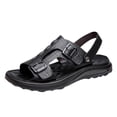 thumbnail image 1 of Black Mens Sandals Integrated Design Breathable Non Slip Soft Sole Thick Sole For Casual Wear And Outdoor Use In Spring Summer Seasons Size 44, 1 of 9