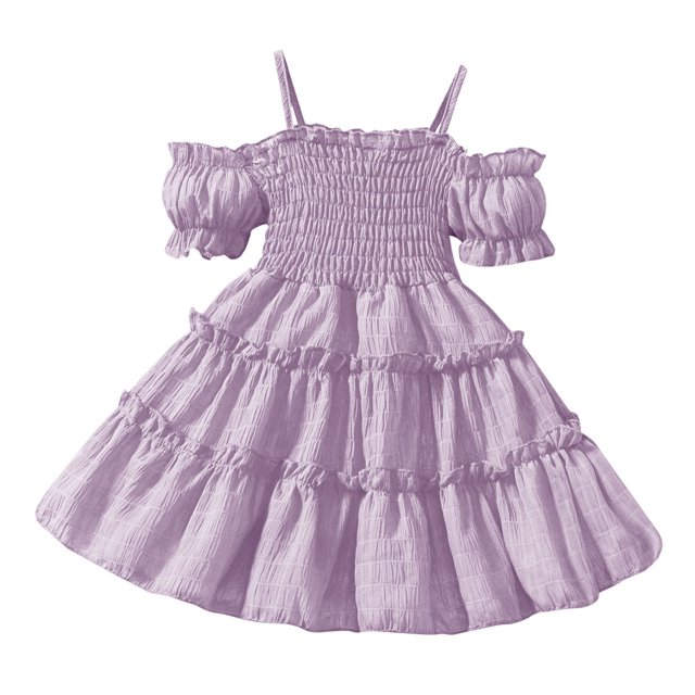 Birdeem Robe à Manches Courtes Col Rond Filles Été Nouvelle Sans Manches Volants Dentelle Broderie Maille Princesse Jupe Nœud