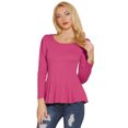 thumbnail image 1 of INSPIRE CHIC Chemise Péplum Décontractée pour Femme à Manches Longues à Encolure Dégagée, 1 of 6