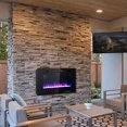 thumbnail image 3 of 42" Electric Fireplace Insert, 750W/1500W LED Fireplace w/Remote Control, 8H Timer & 12 Flame Colors, Wall Mounted Fireplace, Fireplace Heater, Recessed Electric Fireplace for Home RV, 3 of 10