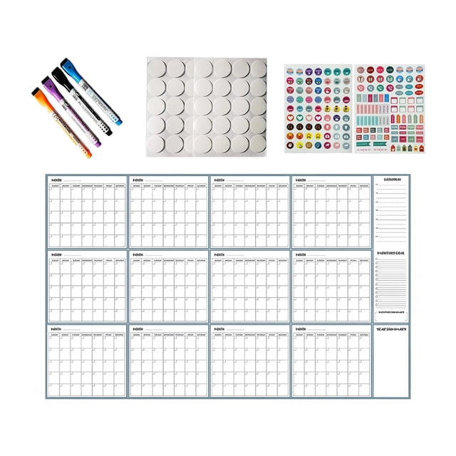 Large Undated Reusable Wall Calendar Planner For Home School Organization And Academic Scheduling