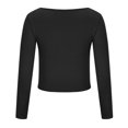 thumbnail image 3 of Timegard Hauts de Sortie pour Femmes Camisoles Col Carré Manches Longues T-Shirt Froncé Automne Décontracté Ajusté Hauts, 3 of 6