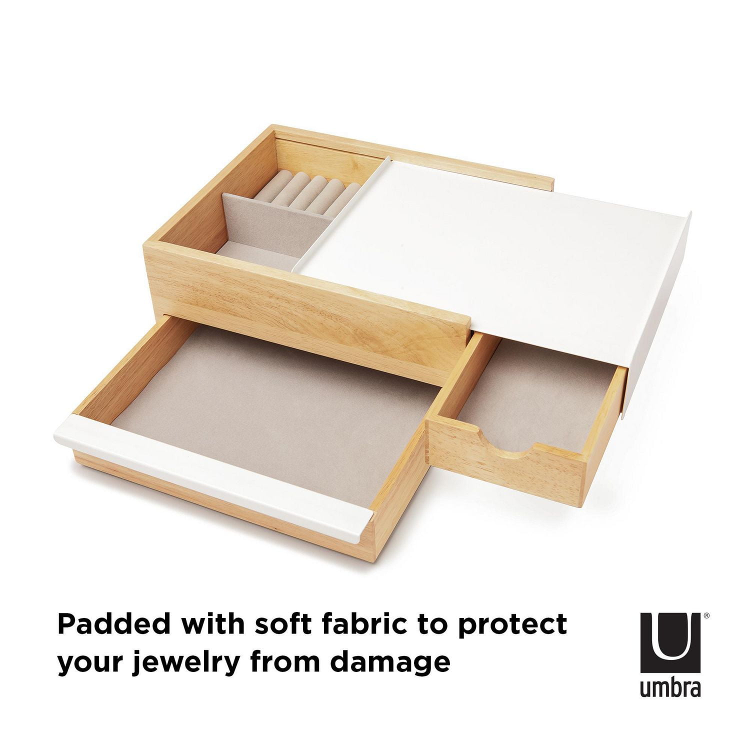 Umbra Stowit Jewelry Box,White/Natural