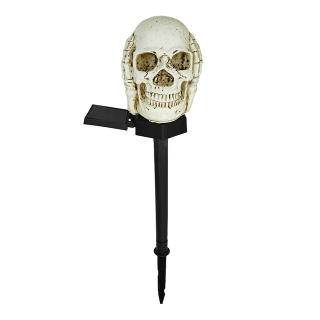 Skull Solar Lamp IP65 Waterproof Automatic Charging Easy Installation Scary Halloween Solar Lawn Light Party Decoration Style A One Size
