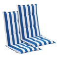 thumbnail image 1 of Aoodor High Back Tufted Patio Chair Cushions Set of 2 for Outdoor Rocking Chairs, 47 x 21 x 2.4 Inch Patio Seat Cushions for Dining Chairs, Adirondack Chairs, Blue Stripe, 1 of 7
