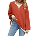 thumbnail image 1 of T-shirts à Manches Longues pour Femmes Orange m, 1 of 7