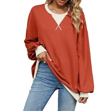 Womens Long Sleeve T Shirts Orange M