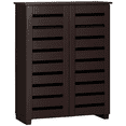 thumbnail image 1 of HOMCOM Armoire de Rangement pour Chaussures avec Portes à Lattes pour 15 Paires de Chaussures Brun, 1 of 10