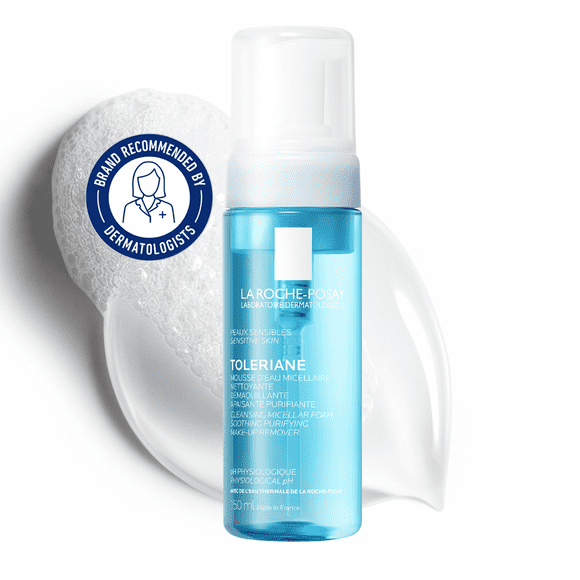 La Roche-Posay Toleriane Foaming Micellar Water, Soothing Purifying Make-Up Remover with Glycerin for Sensitive Skin, 150mL