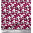 thumbnail image 1 of Soimoi Poly Georgette Fabric Cloud,Ball & Elephant Kids Decor Fabric Printed Yard 42 Inch Wide, 1 of 3