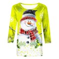 thumbnail image 4 of Jienlioq Hauts Grande Taille pour Femmes Mode T-Shirt Décontracté de Noël pour Femmes à Imprimé Col Rond Manches 3/4 Haut Blouse Rabais, 4 of 5