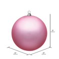 thumbnail image 2 of Vickerman Boule de Noël 15,75 Pouces Rose Mate Traitée UV avec Capuchon Percé et Filaire, 2 of 4