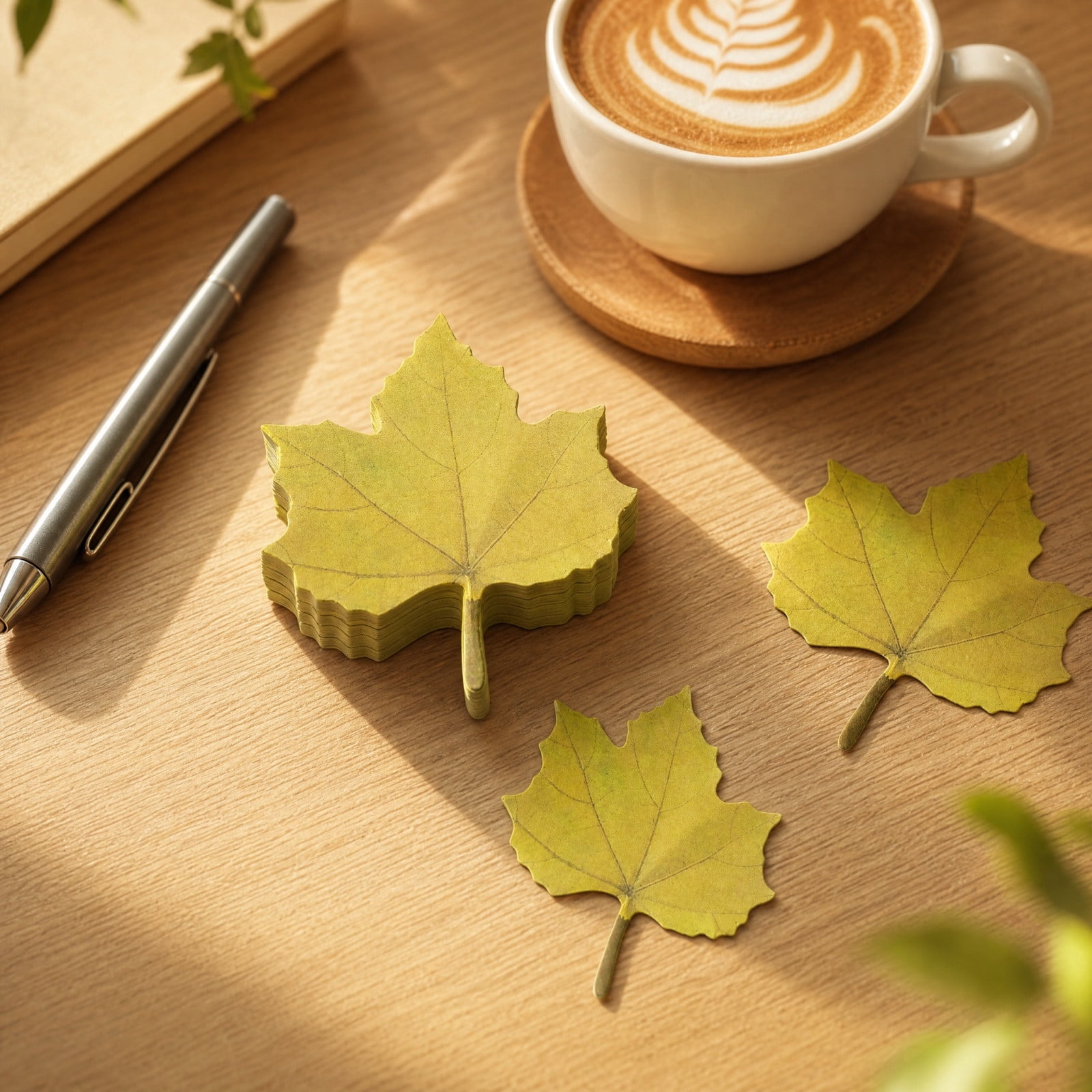 Note Remender Maple Leaf Shaped Sticky Notes, Colorful Self-Adhesive Memo Pads for ...