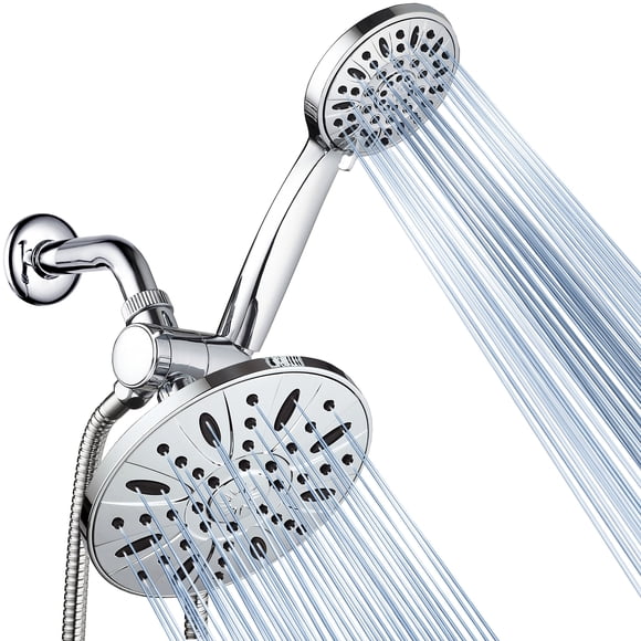AquaDance 7" Premium High Pressure 3-Way Rainfall Combo Combines The Best of Both Worlds-Enjoy Luxurious Rain Showerhead and 6-Setting Hand Held Shower Separately or Together, Chr
