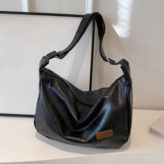 Feltree Shoulder Bag for Women Vegan Leather Foldable Slouchy Purse Stylish Tote for Work Travel Gift for Her