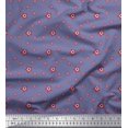 thumbnail image 1 of Soimoi Purple Rayon Fabric Red & Blue Star Print Sewing Fabric Yard 56 Inch Wide, 1 of 3
