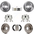 thumbnail image 1 of Transit Auto Front Rear Disc Brake Caliper Rotors Drums Ceramic Pads Kit (8Pc) for Car 2003-2004 2006 Honda Accord 2.4L Vehicles Built Canadian Market KC8-101457N, 1 of 11