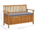 thumbnail image 4 of vidaXL Garden Storage Bench 120 cm Solid Acacia Wood, 4 of 5
