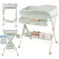 thumbnail image 2 of INFANS Table à Langer pour Bébé avec Roues, Poste à Couches Pliant Portable Organisateur de Chambre de Bébé avec Panier de Rangement, Étagère Suspendue, Hauteur Réglable, Ceinture de Sécurité pour Nouveau-Né Nourrisson, 2 of 9
