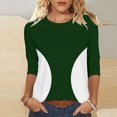 thumbnail image 4 of Ounisa Womens 3/4 Sleeve T Shirts Crew Neck All Over Print Casual Soft Comfy Loose Fit Spring Summer Daily Wear Basic Tops S-2XL, 4 of 9