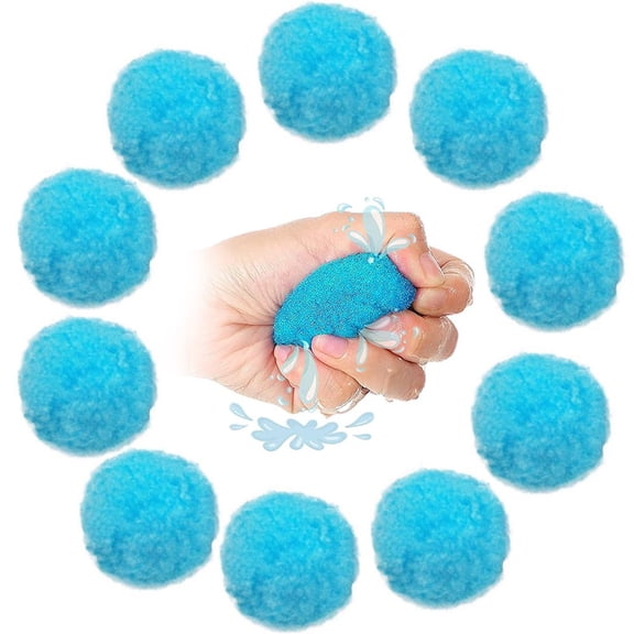 50Pcs Water Balls 2 Inch Soft Cotton Balls Colorful Reusable Water Soaker Balls Children Summer Outdoor Fun Toys with Mesh Storage Bag for Swimming Pool Beach Lawn