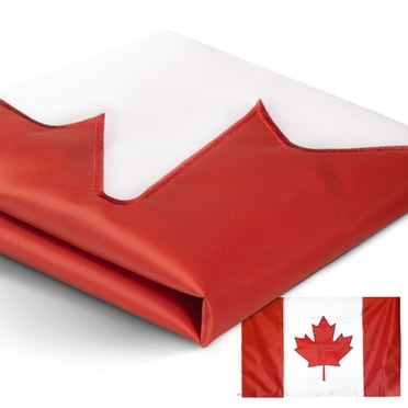 Anley EverStrong Series Canada Flag 3x5 Foot Heavy Duty - Embroidered and Sewn Stripes - 4 Rows of Lock Stitching - Canadian National Banner Flags with Brass Grommets 3 X 5 Ft