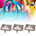thumbnail image 2 of 100 Pcs Rivets Carrés Pyramide Punk 4 Griffes Métalliques pour Bracelets Vêtements Chaussures Sac à Main Noir 10mm, 2 of 8