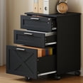 thumbnail image 1 of GloryStar Wood Filing Cabinet with Lock, Portable Under-Desk Storage Drawer Unit on Casters for Home Office, 1 of 5