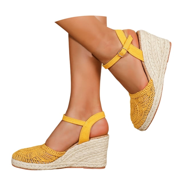 Summer Comfortable Casual Solid Color Closed Toe Sandals Breathable Mesh 8.5cm Heel Four Season Wear All Day Comfort Stable Support for Beach Daily Outdoor Walking