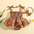 thumbnail image 4 of Gupgi Floral Rompers for Baby Girl Adjustable Straps Tie Up Ruffles Jumpsuits, 4 of 8