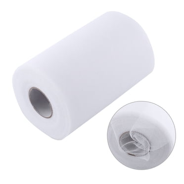 100Yards 15cm White Tulle Fabric Roll Spool Bolt, Wedding Tulle Decoration Fabric for Skirt, Table Runner, Gift Wrapping, Bridal Shower, Soft Drape, Christmas Birthday Party