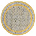 thumbnail image 1 of Casavani Custom Handwoven Cotton Round Bedroom Rug, Yellow 8x8 feet, 1 of 5