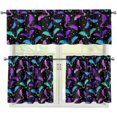thumbnail image 1 of Halloween Bat Kitchen Curtains and Valances 3 Piece Set,Valance Curtains for Kitchen Windows Halloween Kitchen Curtains Tiers and Valances for Cafe Living Room Window Decoration, 1 of 5
