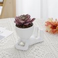 thumbnail image 4 of YAOMOBB Indoor Plant Decoration Pot Creative Craft Desktop Vase Container Small Figure Potted Plant Pot Mini Human Shaped Ceramic Flower Pot, 4 of 7