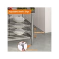 thumbnail image 4 of Ourlova 30 X 36 Inches Stainless Steel Work Table With Backsplash For Prep and Work. Folding NSF Heavy Duty Commercial Food Prep Worktable With Adjustable Undershelf For Kitchen Prep Work, 4 of 6