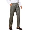 thumbnail image 5 of INSPIRE CHIC Striped Dress Pants for Men's Contrast Color Business Trousers Dark Brown 34, 5 of 5