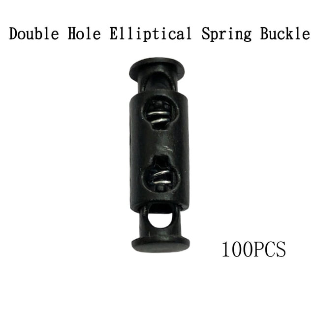 Hangs 2 Small Hardware Elastic Buckle Cord End with Double Hole Adjustment for Drawstrings and Decorative Hangs 100PCS