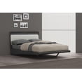 thumbnail image 1 of K-Living Asher Grey Lacquer Finish Double-Size Bed with PU Padded Headboard and One-Touch LED Light, 1 of 3