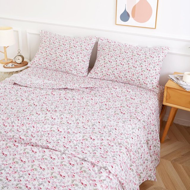 King Size Bed Sheets Piece Floral Pattern Sheets King Deep Pocket Sheet Grey Lotus
