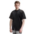 thumbnail image 4 of TOPTIE Veste de Chef à Manches Courtes Noire avec Fermeture Éclair Latérale Uniforme de Chef avec Maille, 4 of 8