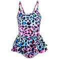 thumbnail image 1 of Girls Swimsuits One Piece Swimming Bathing Suit Sleeveless Ruffle Floral Pattern Girl Bathing Suit 4-5 Years, 1 of 4