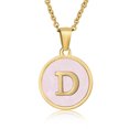 thumbnail image 1 of Colliers, Collier Lettre Coquille Mignonne pour Filles, Pendentifs Pièce pour Filles en Acier Inoxydable Colliers Initiale pour Femmes Bijoux Rond, 1 of 7